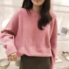 Colorfaith Neue Herbst Winter Frauen Pullover Pullover Warme Minimalistischen Koreanische Übergroßen Rosa Solide Dame Jumper SW1119JX 201221