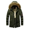 Men's Winter Parkas Fur Collar Long Jacket Thick Winter Outdoor Jacket Mens Warm Cotton Coat Hooded Windproof Outwear Jacket 201126