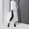 春の新しいファッション新しい長いタイプのベントボタンビッグサイズシャツ長袖長いブラウス女性YC1 201202