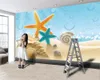 3D 3D البحرية للجدران ديكور المنزل خلفية قذائف نجم البحر جميلة و 3D القوقع الرومانسية المناظر الطبيعية جدارية للجدران