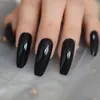 False Nails Shiny PaleVioletRed Coffin Nail Soild Color Salon Smooth Long Tips DIY Daily Ballerina Prud22