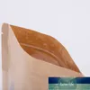 50st / mycket frostat fönster Kraft papperspåse oberoende förpackning och självförseglad väska livsmedelsbutik torkad frukt te tätning förpackning
