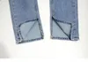 Taille haute bleu femmes jeans mode sauvage fendu droite dame denim pantalon LJ201029