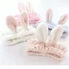 Accessoires pour cheveux Soft Coral Fleece Bandeau Mignon Lapin Oreilles Lavage Visage Maquillage Masque Tête Wrap Turban Filles Femmes Bande De Cheveux Acc qylKzH