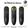 Q6 PRO Voice telecomando senza fili 2.4G mouse dell'aria con il giroscopio 7 colori retroilluminato IR Learning per Android TV Box H96 MAX X96 TX6S PC