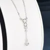 Loioloy 925 Sterling Silver Minimalism Water Drop CZ Chains Around The Neck Woman Gold Necklace Q0531