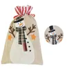 Presentförpackning 18 * 30cm Big Christmas Bag Santa Claus Snowman Elk Drawstring Jute Burlap Väskor Dekoration Cookie Candy Bag1