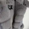 Maomaokong 겨울 여자 회색 자연적인 진짜 모피 재킷 후드 두꺼운 따뜻한 패션 진짜 모피 코트 긴 파파 검은 방수 20127