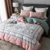 TUTUBIRD Europe Egyptian cotton bedding set Soft Satin floral pastoral linen strawberry leaf cactus print duvet cover bedspread T200706