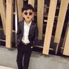 Children's Leather Suit Boys Faux Leather Jacket Autumn Winter Kids Fashion Single Coats 201126