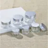 10PCS 5G 10G 20G 30G 50G فارغة شفافة جرة زجاج الحاويات كريم التجميل لوسيون مسحوق الزجاجات الأواني السفر مرهم صندوق