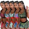 Designer Kvinnor Sommar Tracksuiter Sexiga Crop Top Shorts Outfits Ärmlös Vest Två Piece Set Jogging Sportsuit Fashion Backless Kläder K6438