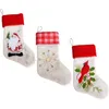 Christmas Stockings Santa Linen Embroidered Socks Creative Cute Kids Gift Long Socks Candy Bag Home Party Xmas Decorations Fashion ZCGY140