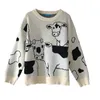 Vintage Casual Loose Lazy Cow Pull Femme Coréenne Harajuku Chandails Femmes Japonais Kawaii Mignon Ulzzang Vêtements Pour Femmes LJ201113