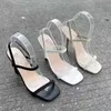 Сандалии женские весенние новые продукты сексуальные на высоком каблуке квадратный носок 35-43 наборы ноги гладиатор женщины 220310