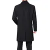 New Woolen Winter Cashmere Pea Men Overcoat Long Jacket Wool Blend Coat Palto Erkek Mont Kaban 201126