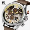 T5 lederen herenhorloge, quartz horloge, waterdicht, sporthorloge