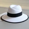 Chapeaux français de luxe, grand chapeau de paille pour femmes, chapeau formel avec lettres imprimées, casquette de bassin, chapeau de plage de vacances pour dames