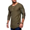 Summer Mens T-shirts Män Långärmad Sweatshirt T-tröja Mode Mens Zipper Hip Hop Streetwear Sportkläder Toppar Kläder