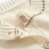 Moda coreana dolce autunno primavera donna cardigan in maglia cappotto manica lunga coniglietta maglione allentato outwear cappotti monopetto 201029