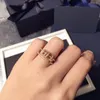 fashion jewelry 316L titaniums gold-plated heart-shaped rings rose gold silver double heart ring female ring for woman