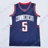 Custom 2020 코네티컷 UConn Huskies 농구 저지 NCAA College Akok Sidney Wilson Drummond 게이 램 버틀러 Gordon Hamilton Walker