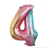 32-calowy Hel Powietrza Balon Gradient Numer Aluminium Folia Film Balony Baby Shower Celebration Balloon Urodziny Dekoracja WVT1680