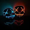 Halloween Décoration LED Masque Light Up Party Neon Mask Cosplay Horror V pour Vendetta Halloween Party Decor Props Accessoires 201130