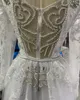 2022 Luxury Crystal Beading Wedding Dress with Löstagbar tåg Scoop Neck A Line Brudklänningar Sop Train Custom Made Dresses2903025