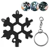 DHL Ship hot 18 in 1 camp key ring pocket tool multifunction hike keyring multipurposer survive outdoor Openers snowflake spanne FY7312