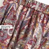 Zevity femmes vintage paisley fleur imprimé pantalon droit femme taille élastique pantalon dames rétro décontracté poche pantalon chic P891 201113