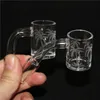 Sigara Sigara Son Desenler Kumlu Kuvars Banger 14mm Erkek 90 ° Quart Tırnaklar Cam Su Bongs Dab Teçhizatları Borular