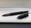 Promotion Black ballpoint pen roller ball pens with Blue Crystal Head Calligraphy ink Fountain pen For birthday Gift No Box4913084