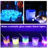 LED BOTTE Autocollants Coasters Lights 4leds Decoration Light 6cm Round Beer Drink Light for Party Bar Club Vase Wine Glass3591188