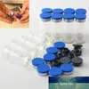 Kapak Kapalı ile 100pcs 10ML Temizle Enjeksiyon Cam Flakon / tıpa Küçük Medicine Bottles Deneysel Testi Sıvı hazneleri Caps