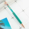 Lyxig kreativ orientalisk elegant Justin Alexander Signatur Boligrafo Fyllda Gems Jewels Flower Clip Pen BallPoint Fancy Wedding Pen