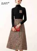 Women's Fashion Autumn Winter 2 Piece Dress Set Female Party Outfits Black Sweater Top and Long Tweed Woolen Skirt Suit Twinset 220221