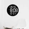 Simple Design Living Room LED Round Wall Clock Digital Display Temperature and Humidity Date Display Alarm Clock Home Bedroom De H1230