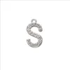 Micro Pave Settings Zircon Initial Letter Charms Pendants for Necklace Big Small Earrings Jewelry Findings Mix Wholesale