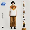 Инфляция мужчин футболка цветы и растения печатают негабаритная футболка для мужчин, хлопок хараджуку мужчина, смешные T, LJ200827