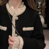 레이스 브라이트 트위드 여성 코트 여성 스프링 재킷 가을 겉옷 코트 채널 스타일 ZA 정장 자르기 스트라이피 220217