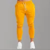 Calças masculinas ginásio pista homens corredores sweatpants amarelo verão maciço fitness preto sportswear calças esporte1