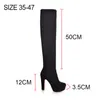 Mode Weibliche Über Das Knie Stiefel Winter Kniehohe Stiefel Frauen Plattform Stiefel High Heels Lange Damen Schuhe Plus Größe 43