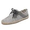 Brezentowe Buty Oddychające Straw Hemp Liny Męskie Damskie Duży Rozmiar 36-44 EUR Moda Oddychająca Wygodne Czarne White Green Casual Nine 11