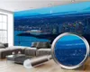 Väggpapper heminredning upplyst höghus stadslandskap 3d tapeter romantiskt landskap dekorativa silke 3d tapet vardagsrum