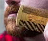 MOQ 100PCS Custom Logo Hairs Combs Premium Handgjorda Grön Sandelträ Trä Brett Fint Trä Trä Kam För Skägg Mustasch Med PU Fall