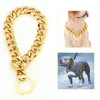 Collier de chaîne en or pour chien de 1426 pouces, 13mm de large, double bordure cubaine Rombo Link, en acier inoxydable 316L, bijoux pour animaux de compagnie, vente en gros, 201030