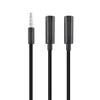 3,5-mm-Audiokabel-Stecker auf 2 Doppel-Mikrofonbuchsen für Kopfhörer, Y-Splitter, Kopfhörer-Verlängerungsadapter, AUX-Anschlüsse