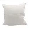 Sublimering Blank Pocket Pillowcase Solid Färg DIY Polyester Linen Kasta Soffa Stolkudde Cover Car Home Room Decoration