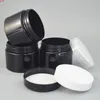 24pcs 30ml 50ml 100ml 150ml 200ml 250ml Empty Black Cosmetic Cream Jars PET Container Powder Mask Bottle With Screw Lidhigh qualtity